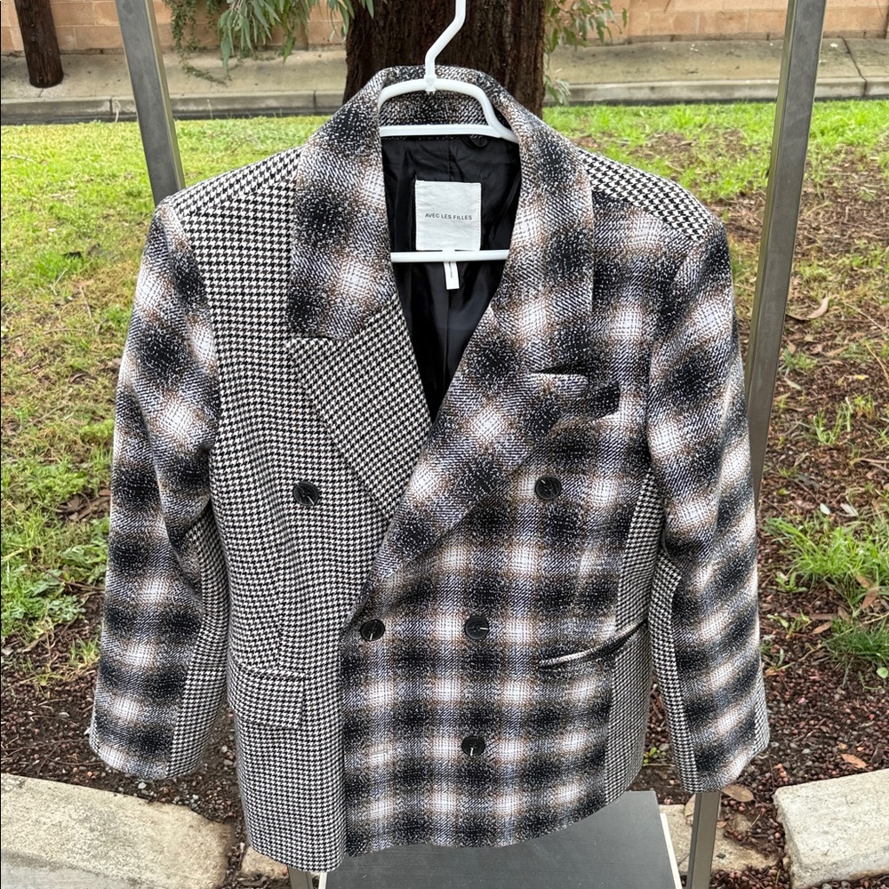 FINAL DISCOUNT Avec Les Filles Checkered Blazer